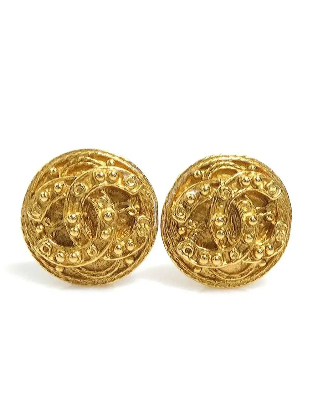Auth Chanel Vintage Cc Logo Clip On #303103C43B